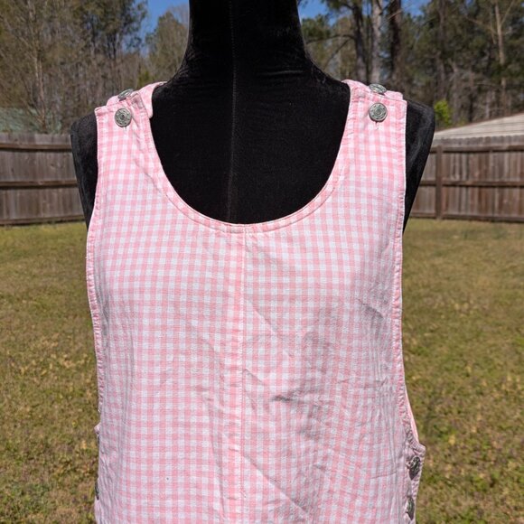 Pink Gingham Overalls Dress Taps Size M - Picture 3 of 7